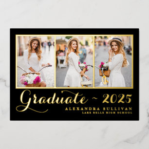 Schwarzer Abschluss 2025 Folieneinladung