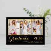 Schwarzer Abschluss 2025 Folieneinladung (Stehend vorne)