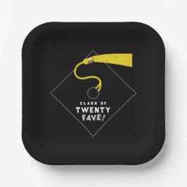 Schwarzer Abschluss 2025 Party Pappteller