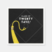 Schwarzer Abschluss 2025 Party Serviette (Vorderseite)