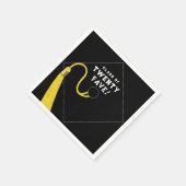 Schwarzer Abschluss 2025 Party Serviette (Ecke)