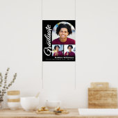 Schwarzer Abschluss 3 Foto Fettformatierung Weißes Poster (Küche)