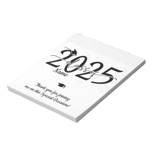 Schwarzer Abschluss Candy Bar Wraps Gastgeschenk Notizblock (Rotiert)