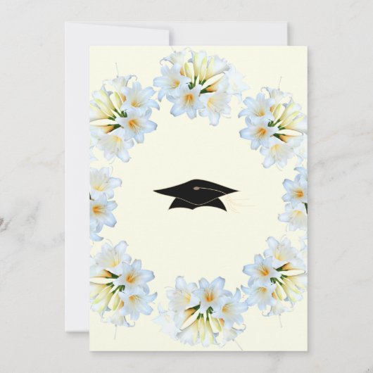 Schwarzer Abschluss der weißen Blume Einladung Gol (Rückseite)