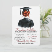 Schwarzer Abschluss Einladung (Stehend Vorderseite)