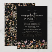 Schwarzer Abschluss Einladung (Vorne/Hinten)