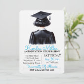 Schwarzer Abschluss Einladung (Stehend Vorderseite)