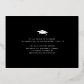 Schwarzer Abschluss Foto fett Typografie reales Go Folieneinladung (Rückseite)