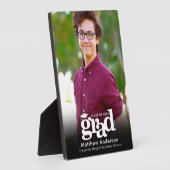 Schwarzer Abschluss Foto Weiße Typografie Minimali Fotoplatte (Seite)