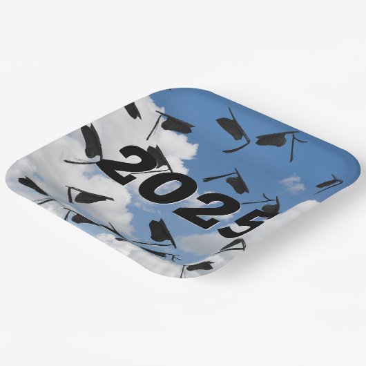 Schwarzer Abschluss im Jahr 2025 Pappteller (Gewinkelt)