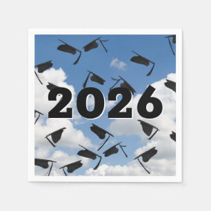 Schwarzer Abschluss im Jahr 2025 Serviette