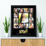 Schwarzer Abschluss K-12 FotoCollage Bold Real Gol Foliendrucke<br><div class="desc">Seien Sie stolz, freuen Sie sich und zeigen Sie diesen Meilenstein Ihres Lieblingsgrades. Schaffen Sie dieses elegante, einfache, moderne, personalisierte High School Abschluss K - 12 Foto Collage Poster für einen wahren Schatz, den Sie immer schätzen werden. Ein lustiges, spielerisches visuelle von kühnen, grafischen, echten Goldfolien-Typografie, zusammen mit ihrem Namen,...</div>