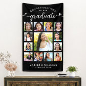 Schwarzer Abschluss K-12 Moderne Script FotoCollag Banner