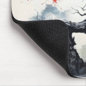 Schwarzer Abstrakter Baum Mousepad (Ecke)