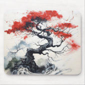 Schwarzer Abstrakter Baum Mousepad (Vorne)