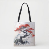 Schwarzer Abstrakter Baum Tasche (Vorderseite)
