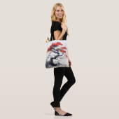 Schwarzer Abstrakter Baum Tasche (Am Model)