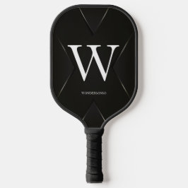 Schwarzer abstrakter benutzerdefinierter Textname Pickleball Schläger
