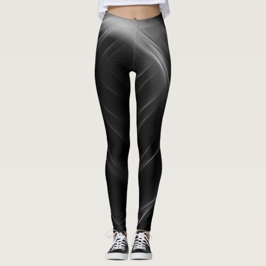 Schwarzer abstrakter Tunnel - Leggings (Vorderseite)