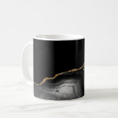 Schwarzer Achat-Goldglitter Kaffeetasse (Vorderseite Links)