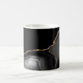 Schwarzer Achat-Goldglitter Kaffeetasse (Mittel)