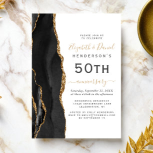 Schwarzer Achat Schwarzes Gold 50. Jubiläum Einladung