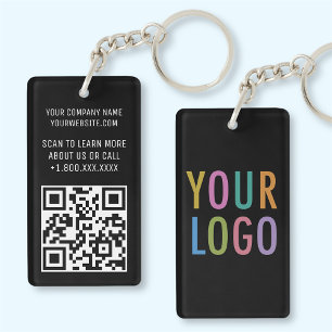Schwarzer Acryl-QR-Code-Schlüsselanhänger mit indi Schlüsselanhänger