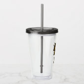 Schwarzer Adam-Distressed-Blitzschlag-Grafik Acryltrinkbecher (Rechts)