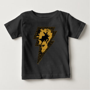 Schwarzer Adam-Distressed-Blitzschlag-Grafik Baby T-shirt