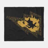 Schwarzer Adam-Distressed-Blitzschlag-Grafik Fleecedecke (Vorderseite (Horizontal))