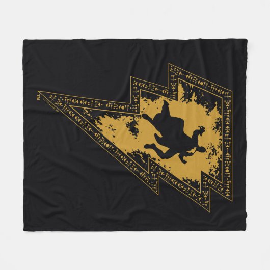 Schwarzer Adam-Distressed-Blitzschlag-Grafik Fleecedecke (Vorderseite (Horizontal))