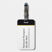 Schwarzer Adam-Distressed-Blitzschlag-Grafik Gepäckanhänger (Rückseite vertikal)