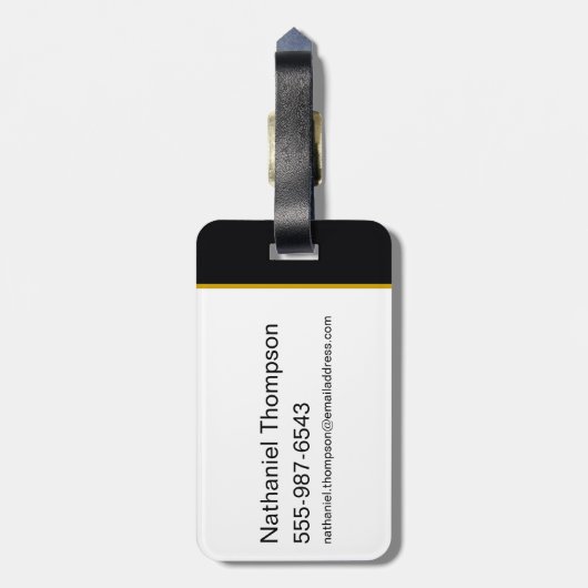 Schwarzer Adam-Distressed-Blitzschlag-Grafik Gepäckanhänger (Rückseite vertikal)