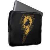 Schwarzer Adam-Distressed-Blitzschlag-Grafik Laptopschutzhülle (Vorne Rechts)