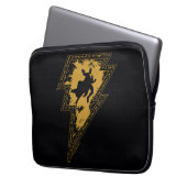 Schwarzer Adam-Distressed-Blitzschlag-Grafik Laptopschutzhülle (Vorderseite Links)