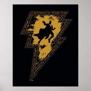 Schwarzer Adam-Distressed-Blitzschlag-Grafik Poster