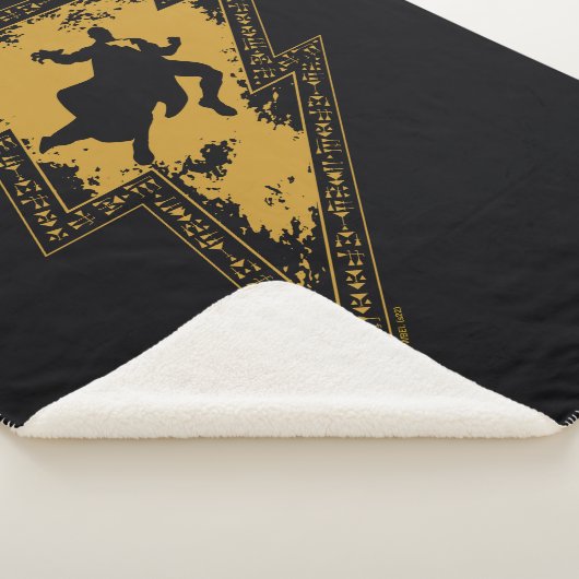 Schwarzer Adam-Distressed-Blitzschlag-Grafik Sherpadecke (3/4)