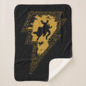 Schwarzer Adam-Distressed-Blitzschlag-Grafik Sherpadecke (Vorderseite)