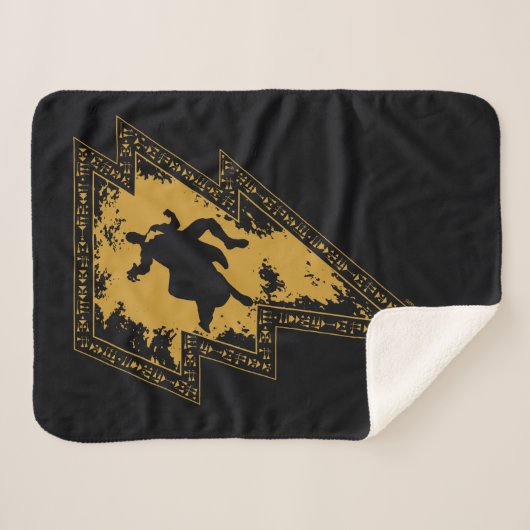 Schwarzer Adam-Distressed-Blitzschlag-Grafik Sherpadecke (Vorderseite (Horizontal))