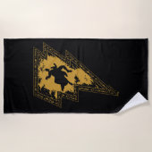 Schwarzer Adam-Distressed-Blitzschlag-Grafik Strandtuch (Vorderseite)