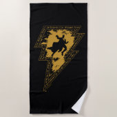 Schwarzer Adam-Distressed-Blitzschlag-Grafik Strandtuch (Vorderseite)