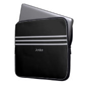 Schwarzer Add Name Padding Laptop Sleeve (Vorderseite Links)