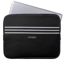 Schwarzer Add Name Padding Laptop Sleeve