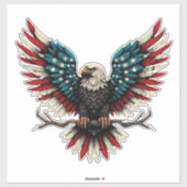 Schwarzer Adler aus Rustikal Aufkleber (Blatt)