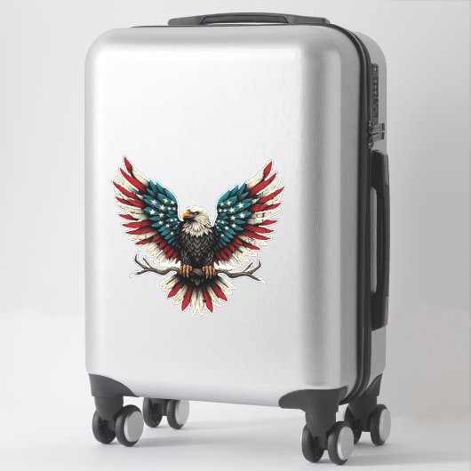 Schwarzer Adler aus Rustikal Aufkleber (Koffer)