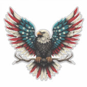 Schwarzer Adler aus Rustikal Aufkleber (Vorderseite)