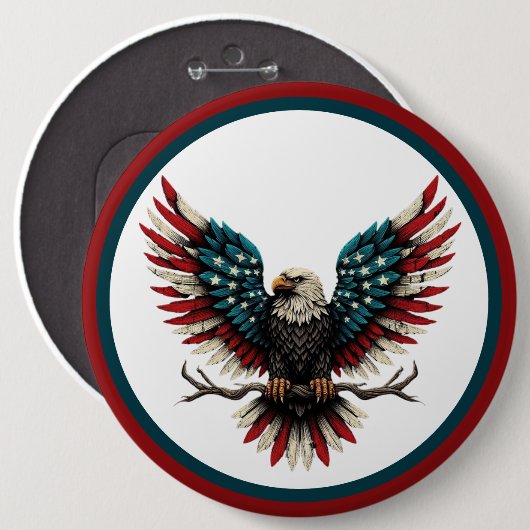 Schwarzer Adler aus Rustikal Button (Vorne & Hinten)