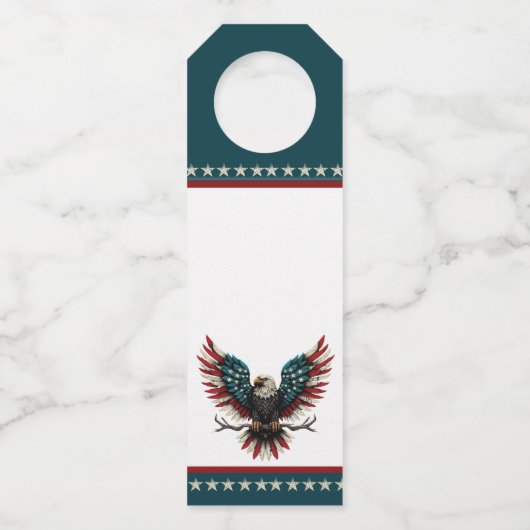 Schwarzer Adler aus Rustikal Flaschenanhänger (Vorderseite)