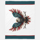 Schwarzer Adler aus Rustikal Fleecedecke (Vorderseite)