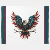 Schwarzer Adler aus Rustikal Fleecedecke (Vorderseite (Horizontal))